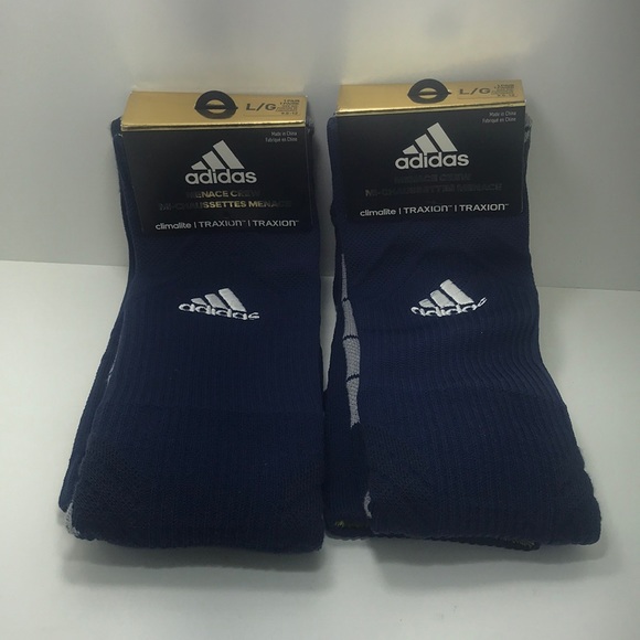 New Adidas Climalite Traxion Menace Crew Mens 2prs Med - Picture 7 of 8